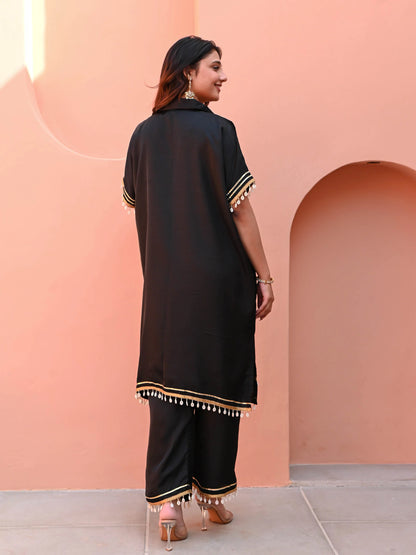 Black Boho Matching Kurta Set