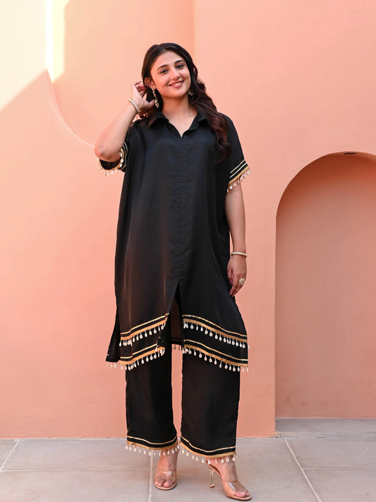 Black Boho Matching Kurta Set