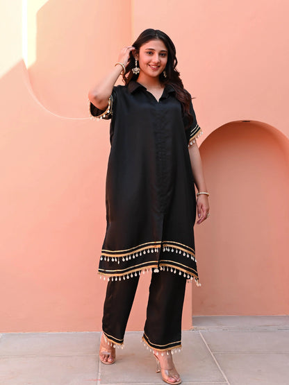 Black Boho Matching Kurta Set