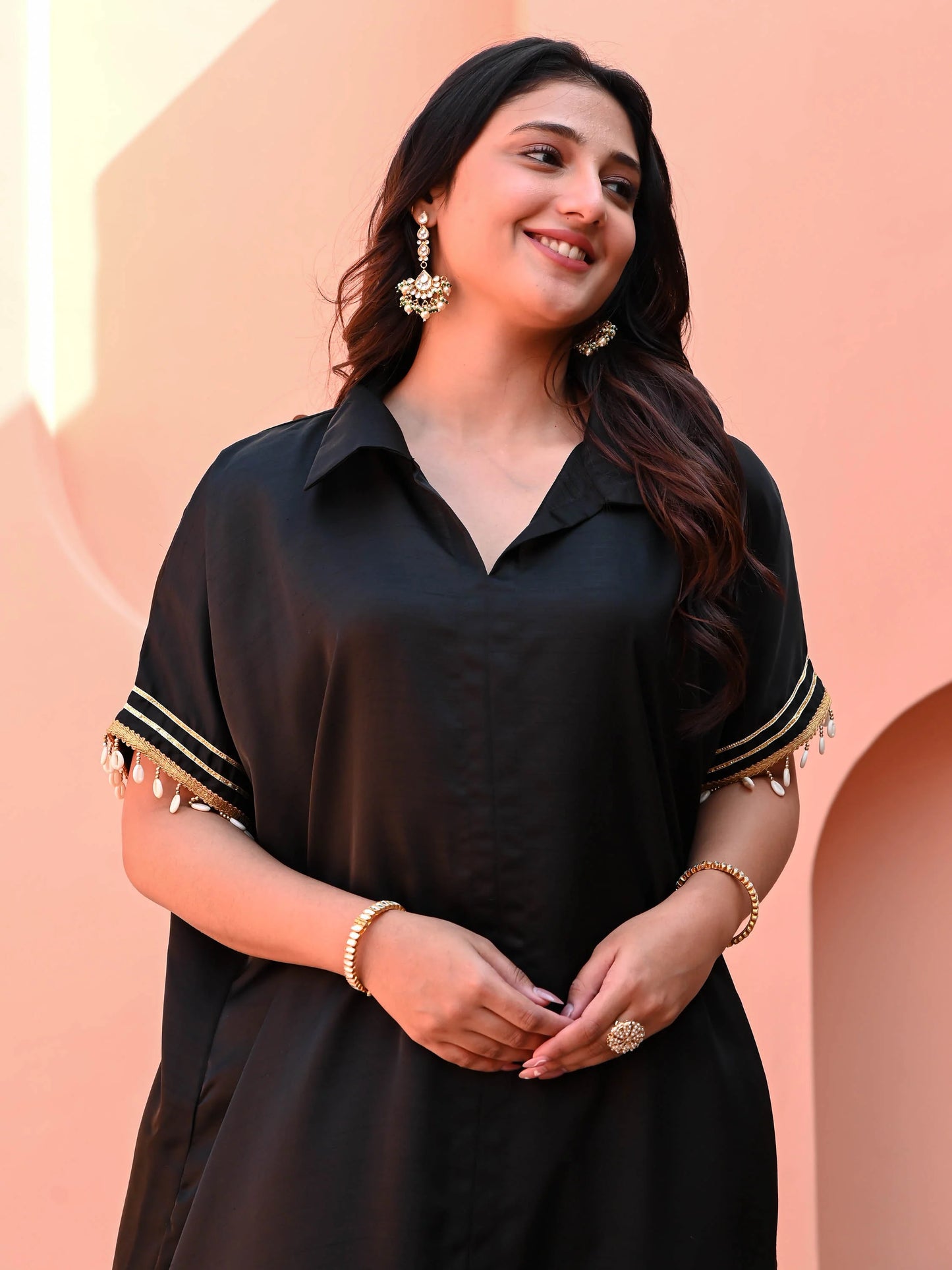 Black Boho Matching Kurta Set